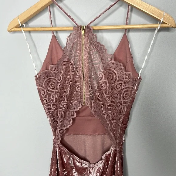 G by guess velvet mini dress in mauve women’s size XS - Picture 6 of 8